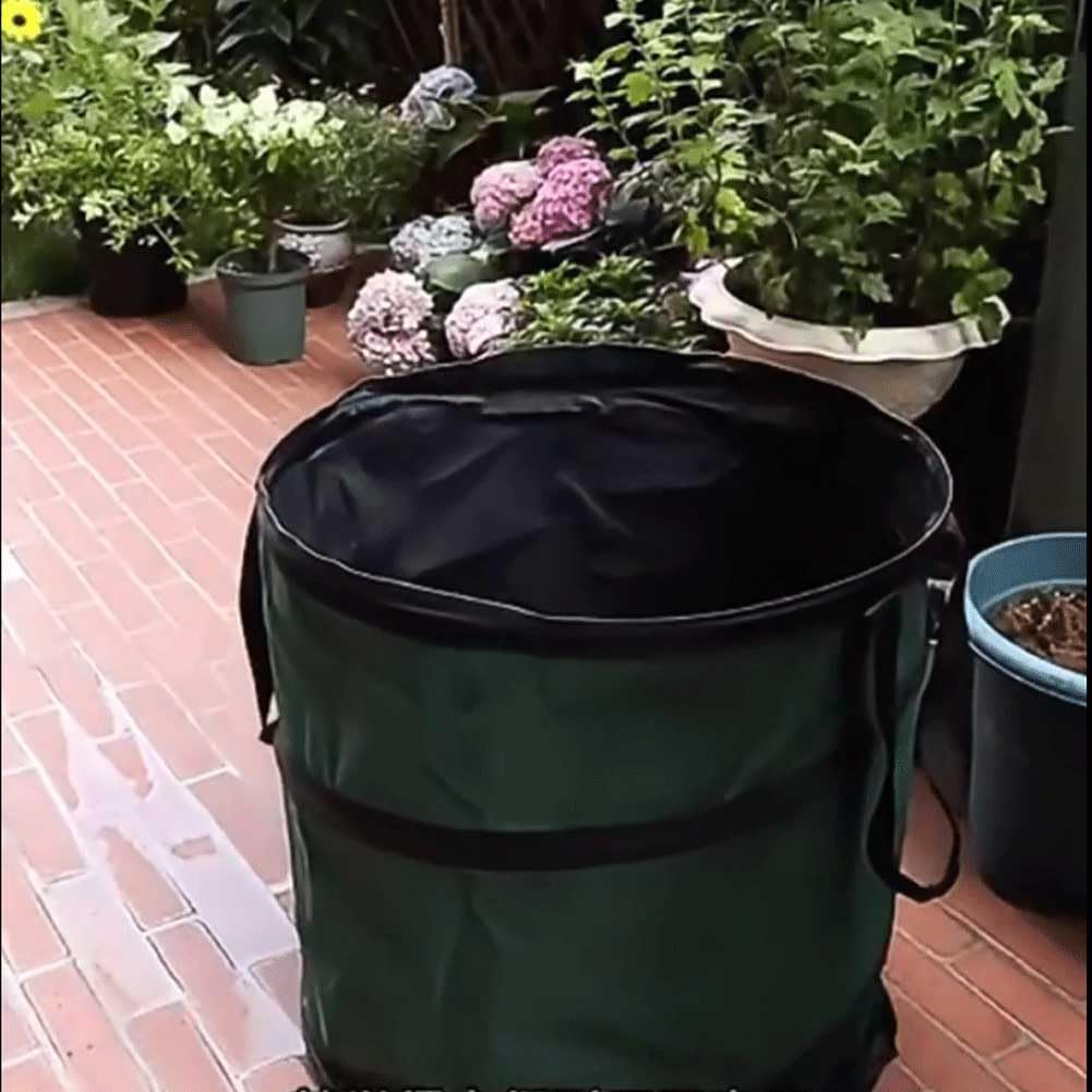 Sacco per rifiuti da Giardino Pop-up, Panno Impermeabile Oxford, autoportante, Verde, 165 l,dei Rifiuti Sacchetti per Il Riciclaggio di Detriti di Foglie da Campeggio 56 x 68 cm