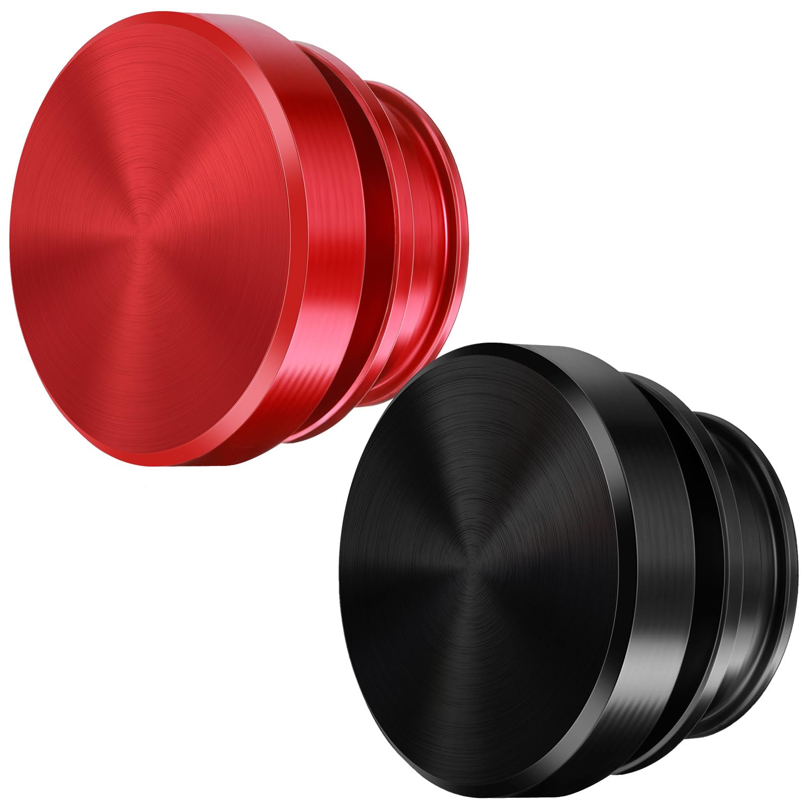 2 Pieces Aluminum Dustproof Plugs Billet Dustproof Plugs 12-Volt Replacement Accessories Anodized Aluminum Car Decorations Compatible with Most Vehicles Autos Cars (Red and Black)