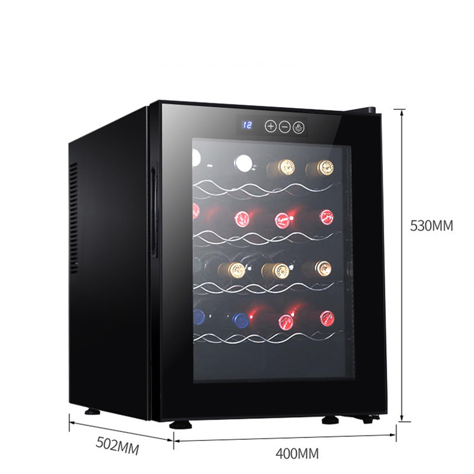 Frigorifero per Vini, Cantinetta Termoelettrica A Libera Installazione con Porta in Vetro A Specchio per Bar Domestico, Angolo Cottura, Appartamento, Camper