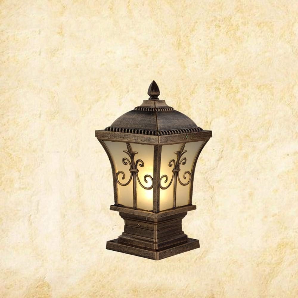 TRIPPING Antique Bronze 15-inch Outdoor Gate Pillar Lamp with PVC Glass – Waterproof Decorative Post Light for Garden, Terrace & Entrance – 6x6 Inch Base, 7.5 Inch Top-image-34