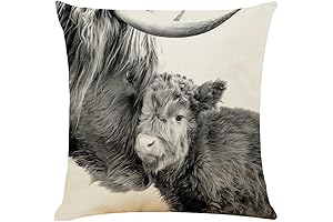 Highland Cow Throw Pillow Case