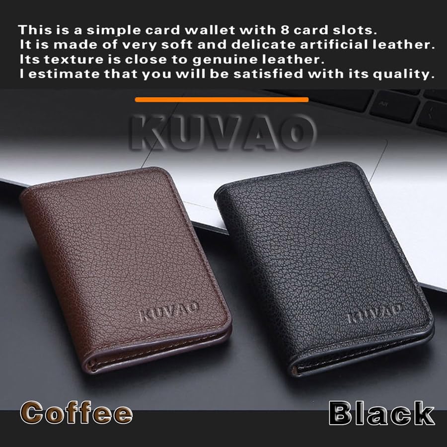 Men's Card Holder Multiple Card Slots Simple Thin Wallet for Men Card Clamp (Black)2