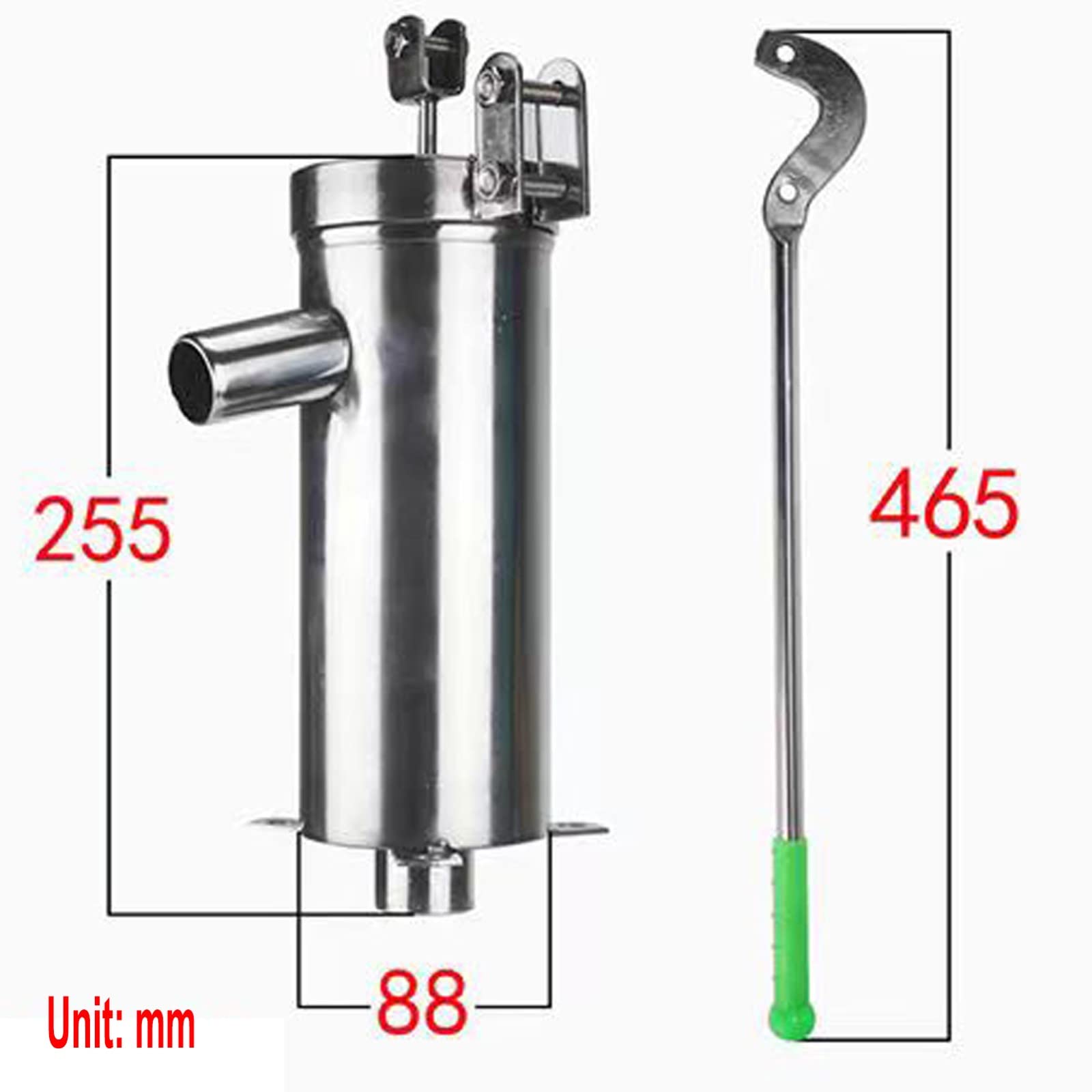 Pompe Pichet en Acier Inoxydable,Pompe de surpression Pompe à Jet d'eau Manuelle Puits Secouer la Main Pompe de Puits d'Aspiration Eaux Souterraines pour la Maison Cour Étangs Jardin(Size:Pump+6 lea