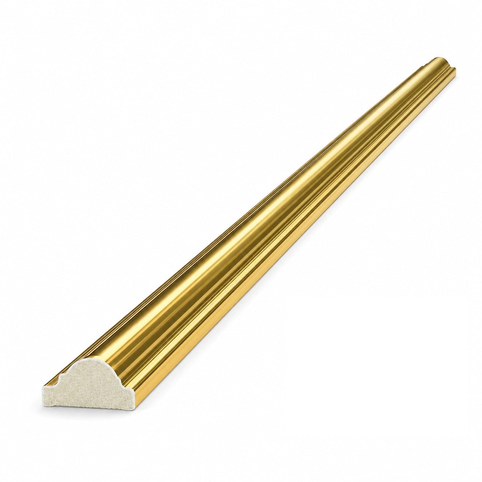 DECOVISION Wall Moulding 6Pcs - Gold Paintable, 2.5cm x 240cm, Right Mitre