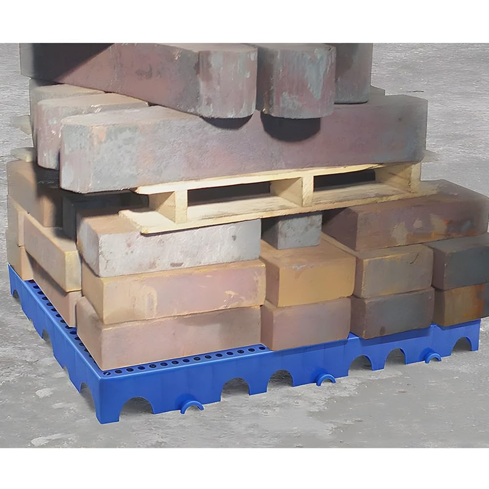 Zfmnoyev Plastic Pallets, Breathable Grid Ventilation Platform Rack, Supermarket Floor Isolation Tray Pad Board, for Garage Supermarket Warehouse(50x50x3 cm)