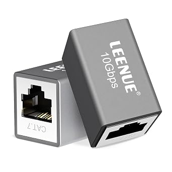 2 x Silver Grey Cat7 10Gbps 600MHz Network Cable Connector