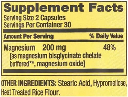 Miniatura 3 de H4U - Suplemento dietético de magnesio para la salud ósea y muscular para el sueño, cápsulas vegetarianas, 200 mg, 60 unidades