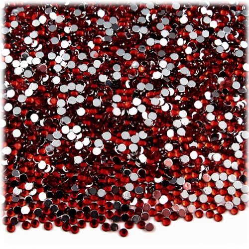 The Crafts Outlet 5,000pc Rhinestones Round 2mm Tiny for Nails - Flatback Devil Red Wine