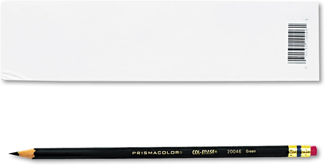 Col-Erase Erasable Colored Pencil, Green, 12 Count