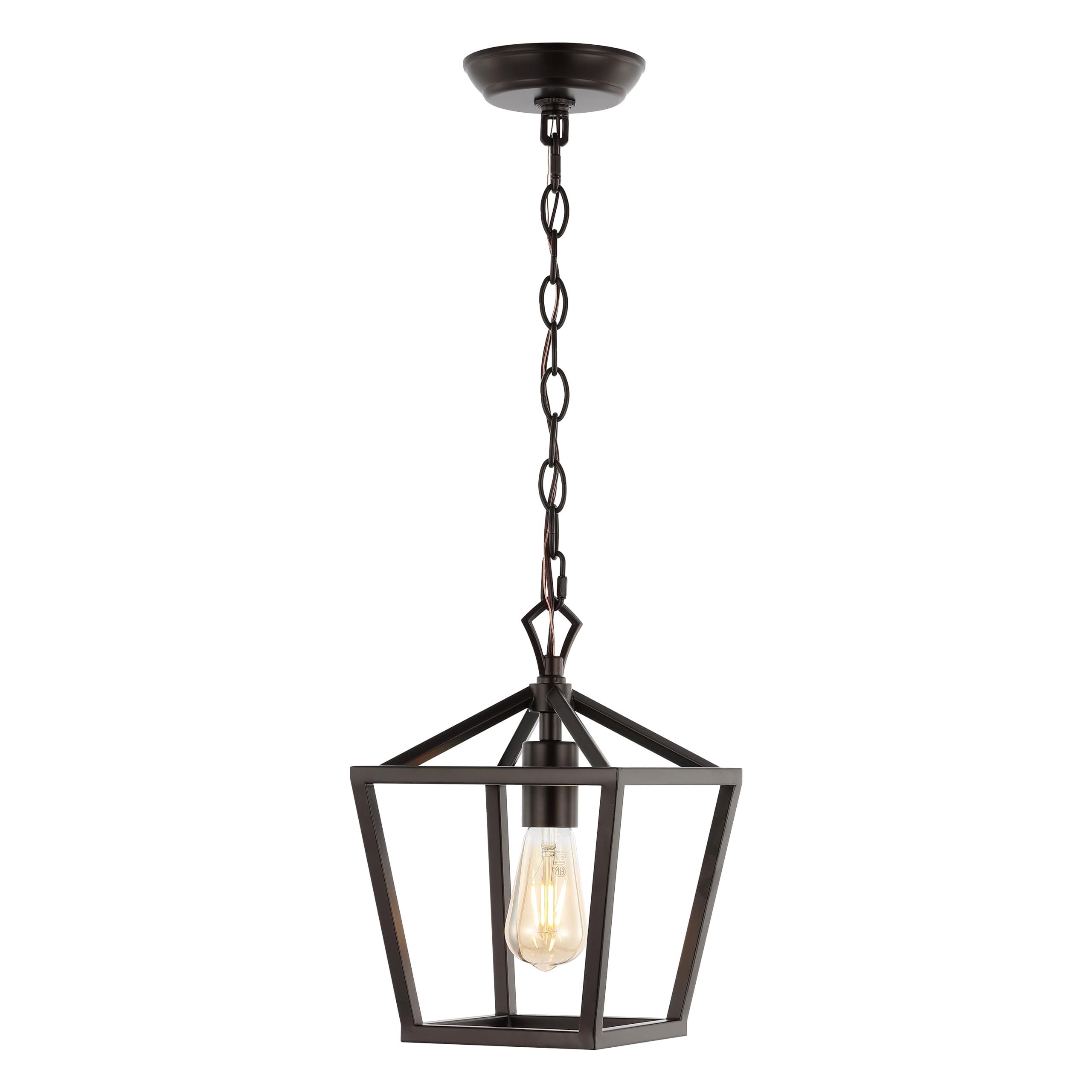 JONATHAN Y Pagoda 1-Light Pendant 8" Cage, Oil Rubbed Bronze