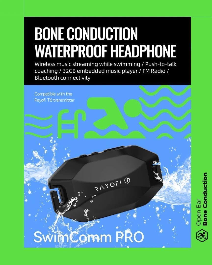 SwimComm Pro, Wireless Bone-Conduction Headphones, Bluetooth, Swim Audio System, 32GB Memory, FM Radio, 5-Hour Battery Life - Image 5