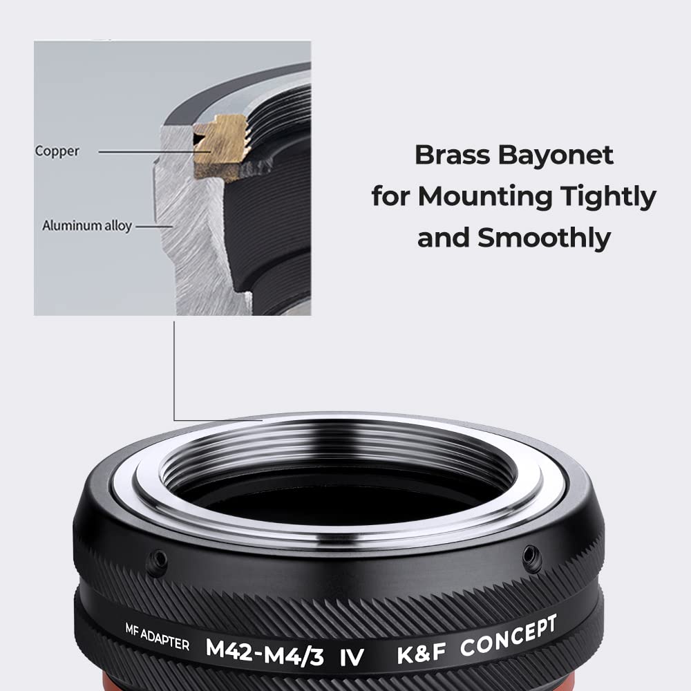 K&F CONCEPT IV PRO M42-M4/3 MFT adapter do mocowania obiektywu do obiektywu M42 do M4/3 M43 mikro cztery trzecie mocowanie kamery z matującym lakierem do Olympus Pen E-P1 P2 P3 P5 E-PL1