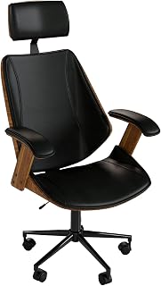 MUBSON Silla de Oficina Ergonómica con Altura Ajustable de Piel Genuina. Silla Ejecutiva Estilo Nórdico Premium con Reposacabezas y Reposabrazos. Silla de Trabajo Elan. Office Chair