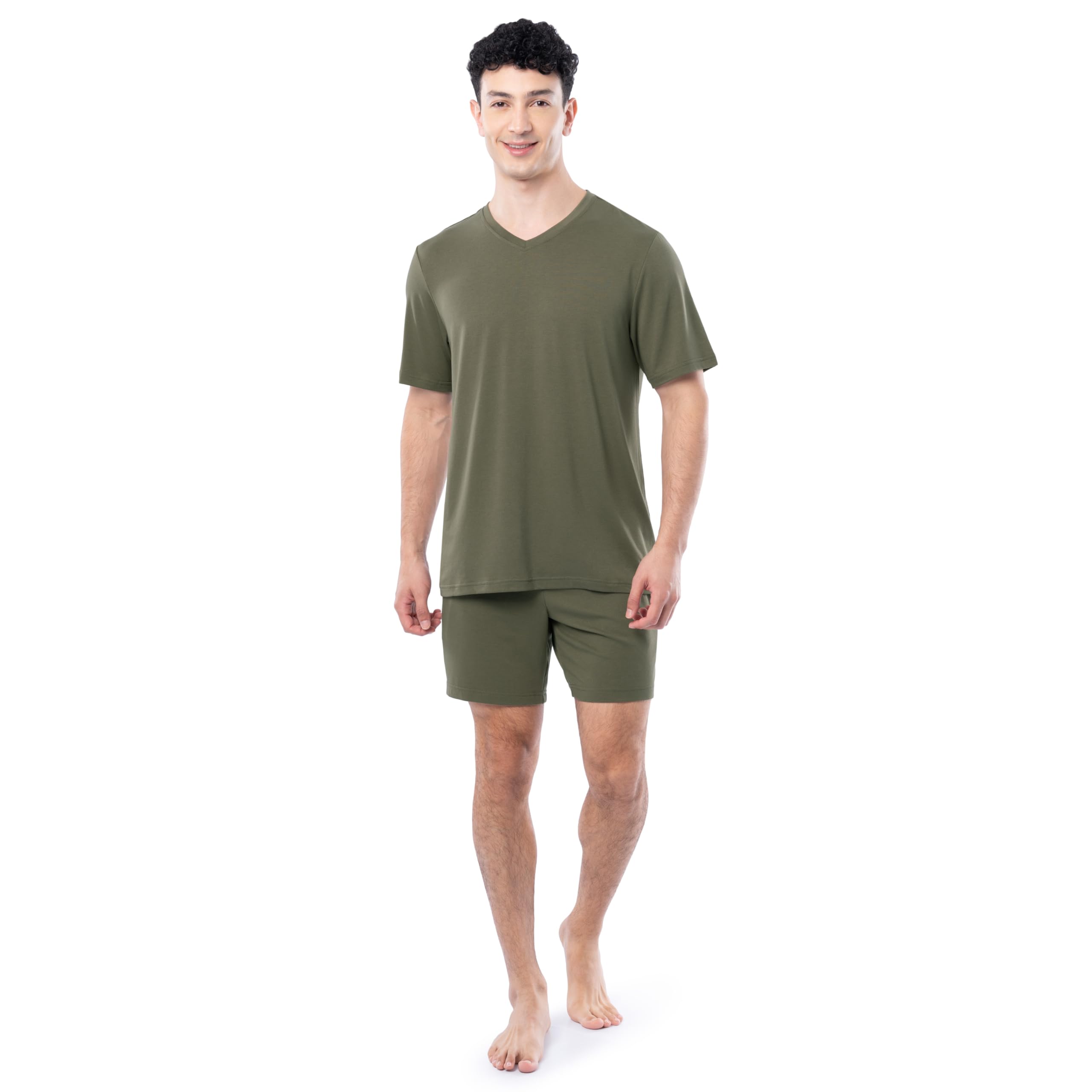 Fruit of The Loom 360 Stretch Short Sleeve V-Neck Top and Short Sleep Pajama Set Juego de Pijama Hombre