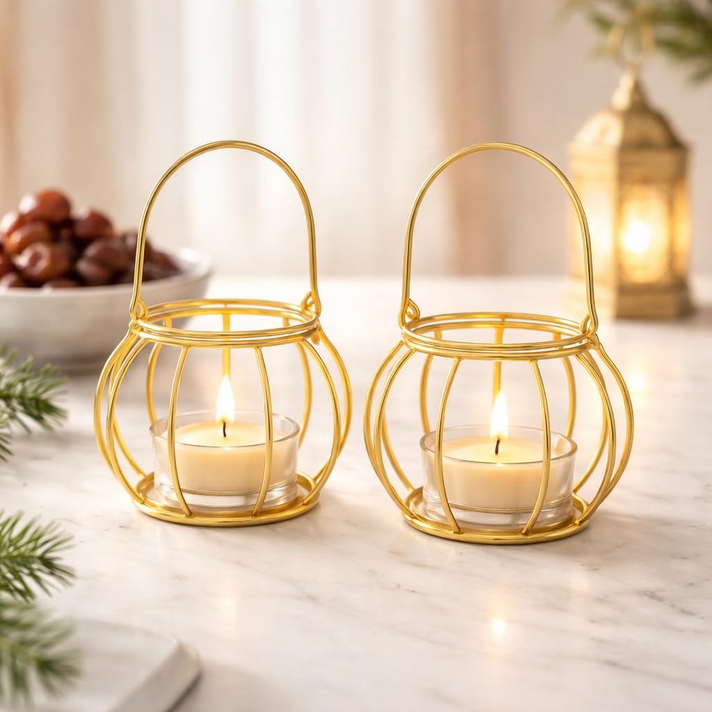 Hanging Diya for Diwali Decoration | Glass Tea Light Candle Holder | Home Decor Accent for Festivals | Return Gift for Housewarming | Christmas Decorative Piece - Diwali & Gifting