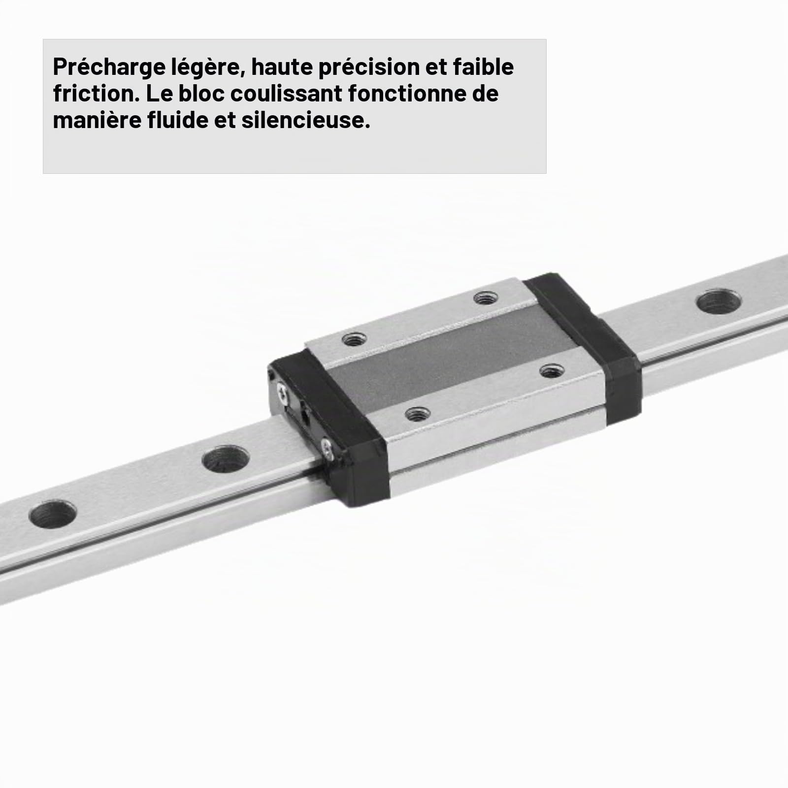 MGN12 Mini rail de guidage linéaire 300mm avec 1 pièce MGN12H blocs de roulements de rails linéaires pour DIY Imprimante 3D et Machines CNC