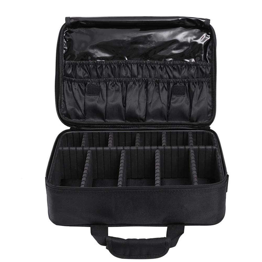 Dauerhaft Kosmetiktasche Portable Reise Make Up Tasche, Make-up Pinsel Organizer Tasche mit Reißverschluss wasserdicht große Kulturbeutel für Frauen & Männer Room, Black