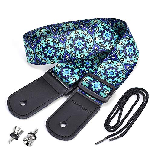 CLOUDMUSIC Polyester Series Ukulele Strap (Blue Pattern)