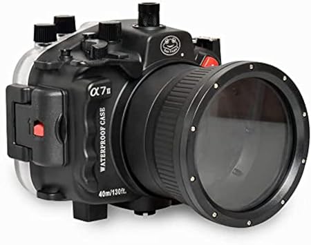 Seafrogs 40M/130FT Professional Underwater Camera Housing Case with Standard Port for Sony A7 II A7R II A7S II 28-70mm LensBlack