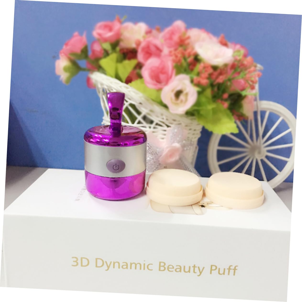 POPETPOP 2stücke Elektrischer Vibrations-make-up-puff Tragbarer Blender Für Foundation Und Puder Einfache Sanfte Gesichts-massage Für Makellosen