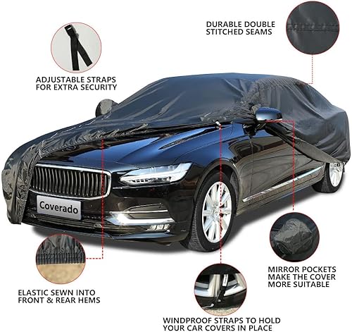 Miniatura 97 de Coverado Funda de automóvil impermeable para todo tipo de clima para automóviles, cubierta completa 210D para exteriores, protección contra rayos