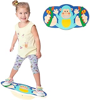 Wobble Balance Board for Kids Wooden Rocker Board Load 123Lbs, Active Play and Exercise for Toddler