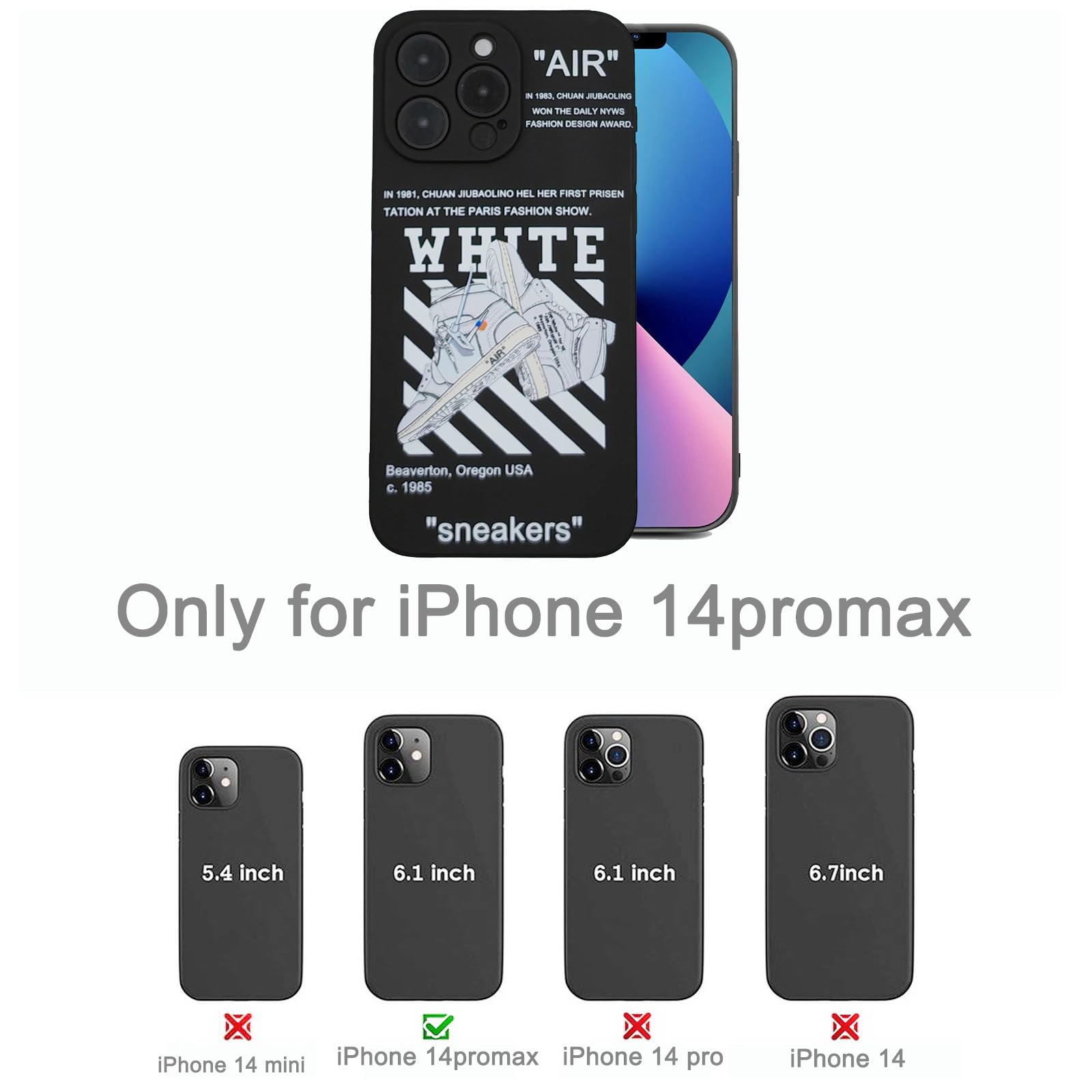 Funda compatible con iPhone 14 Pro Max, diseño de tenis de baloncesto, protección delgada de silicona suave con funda para iPhone 14 Pro Max, funda negra para hombres, mujeres, niños y