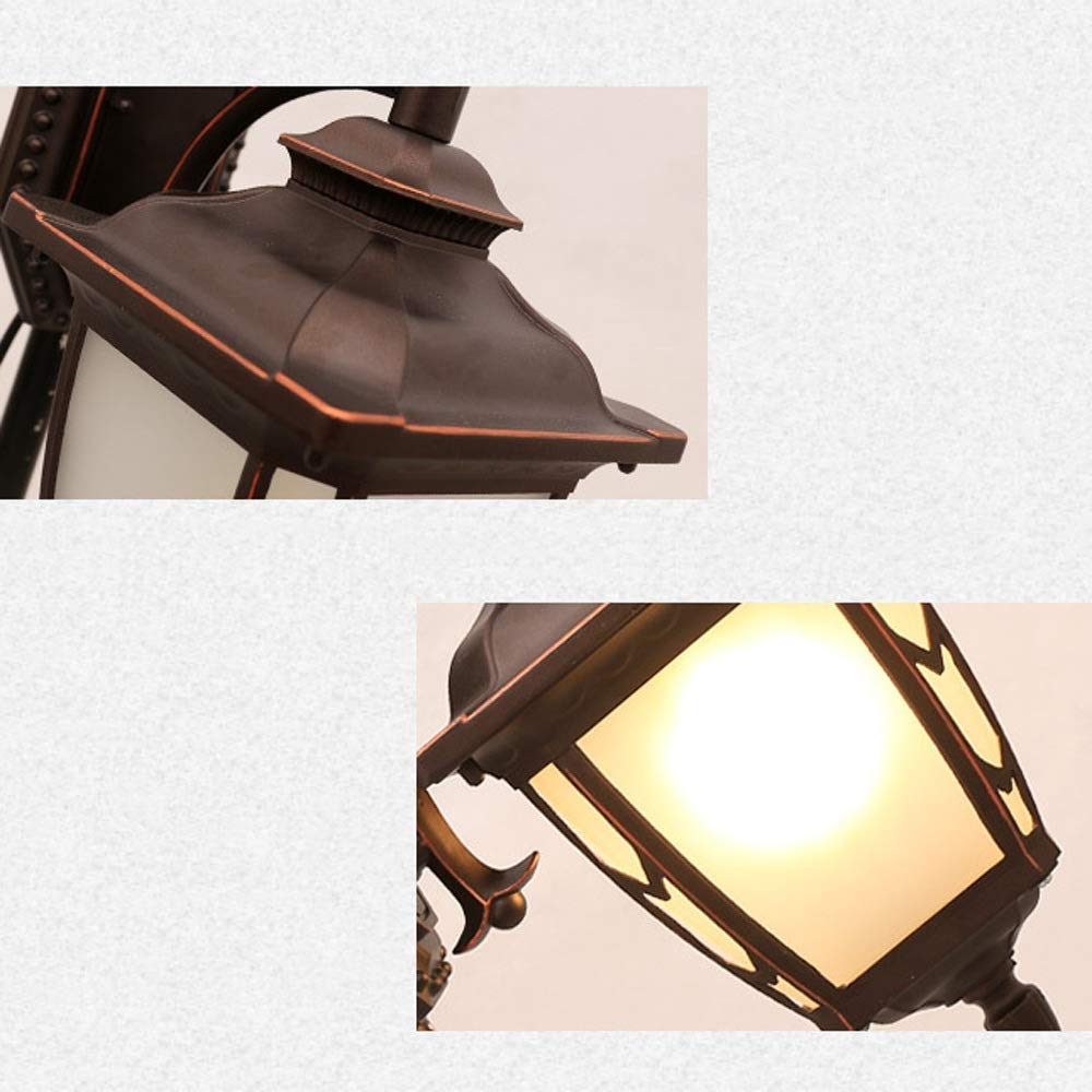 Retro Kinkiet Europejska Zewnętrzna lampa ścienna Nowa Chiny Akcesoria w górę/w dół na zewnątrz Aluminium Matowe szkło klosz Latarka ścienna Brązowy korpus Co
