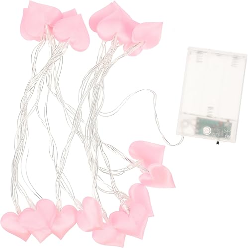Miniatura 7 de PRETYZOOM 4pcs String Love Light String Battery Fairy Lights Wedding Fairy Light Fabric Fairy Light Fairy Light Decor Heart Fairy Light Heart Shape