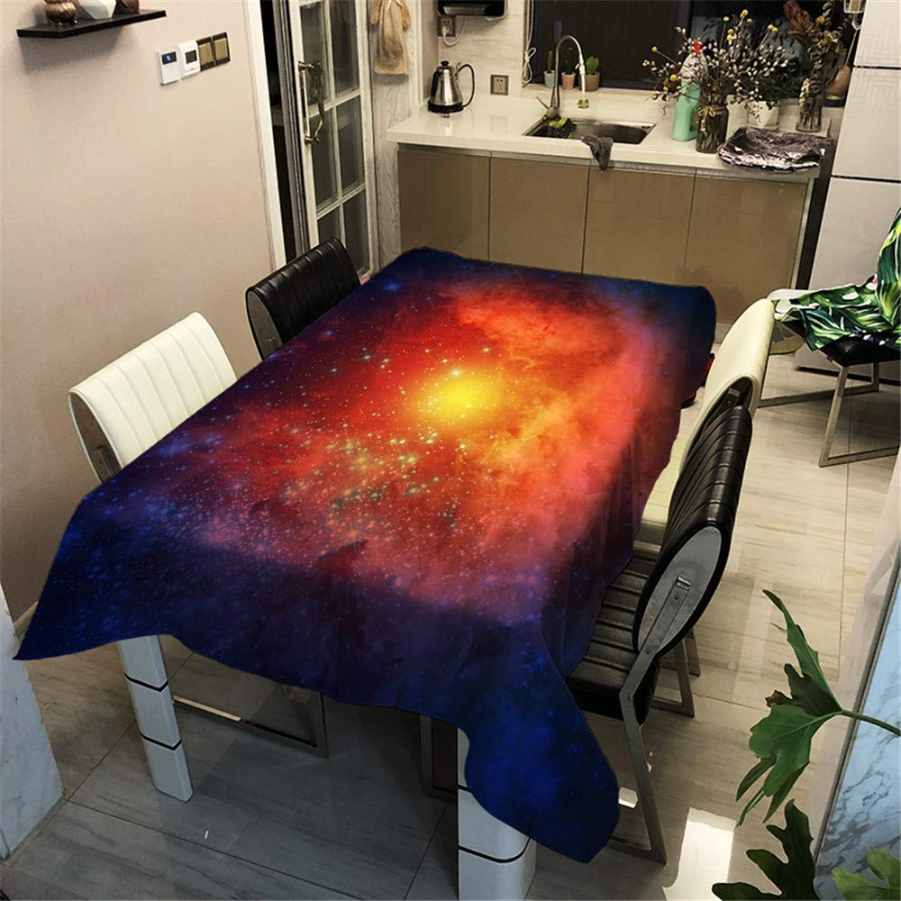 Surwin Tovaglia Antimacchia Tovaglia Rettangolare Tovaglia Impermeabile Tovaglia Modello di Cielo Stellato per Natale Buffet Feste Cene in Vacanza (A,140x140cm