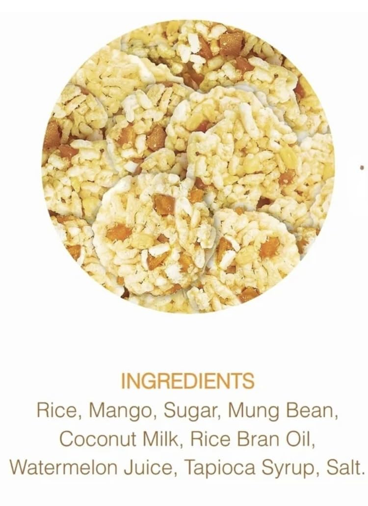 Volupta Mango Rice Crisps, Gluten Free, Made with Real Mango, Preservative Free, Light and Crispy Snack, 12 oz