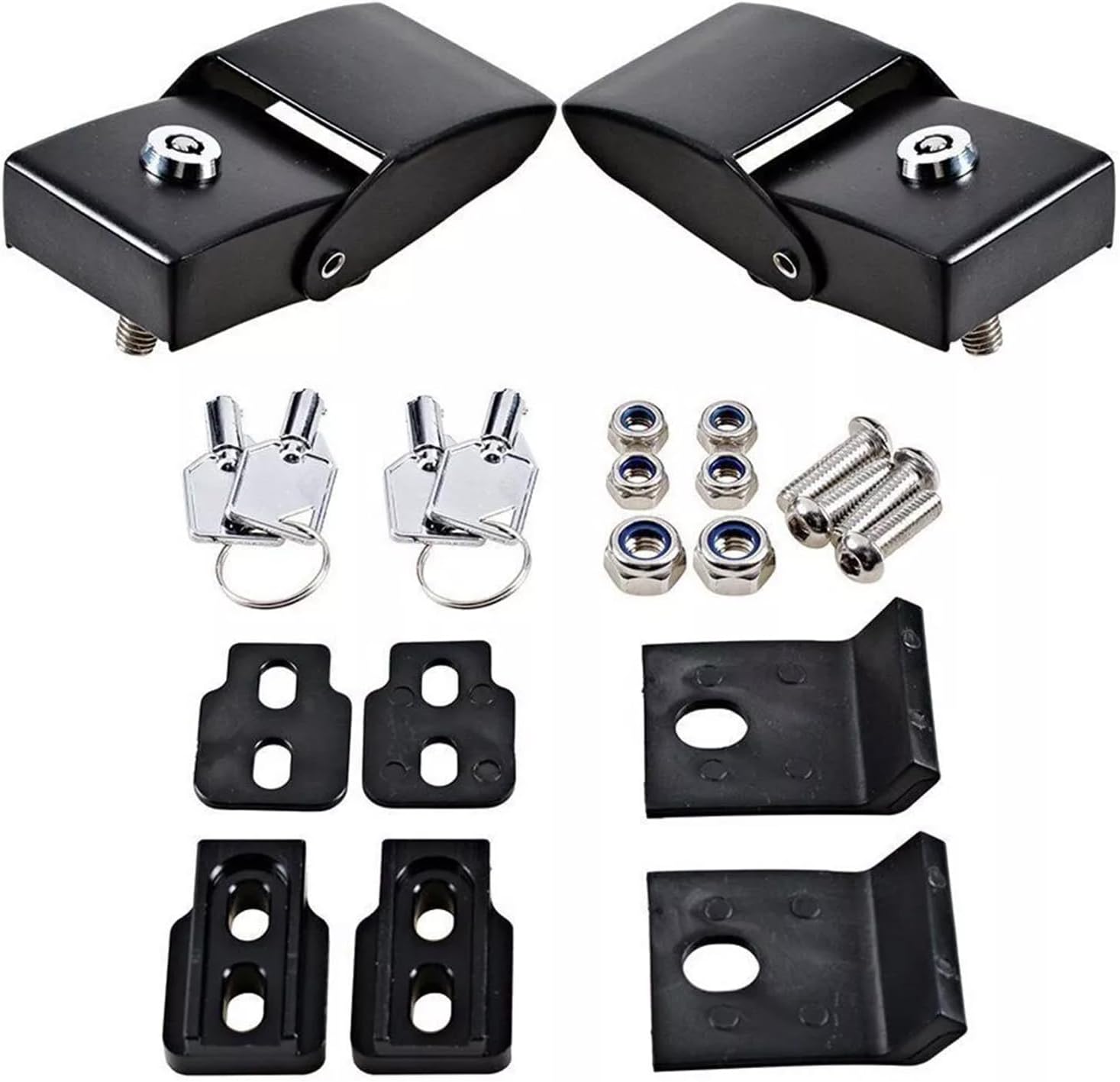 Hood Latches Locking Hood Catch Bracket Holder Fit for Jeep Wrangler JK JKU JL JLU Gladiator JT 2007-2024 Black Exterior Accessories