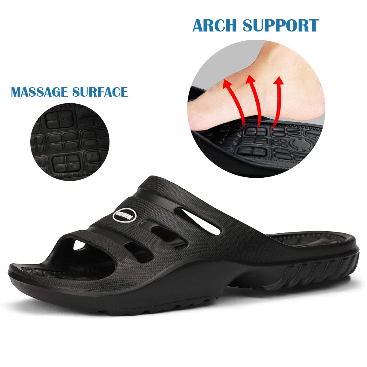 mens slide sandals with arch support