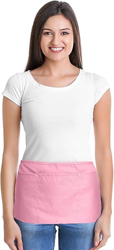 Miniatura 2 de Dalix - Delantales de cintura para restaurante comercial, de polialgodón (3 bolsillos), S