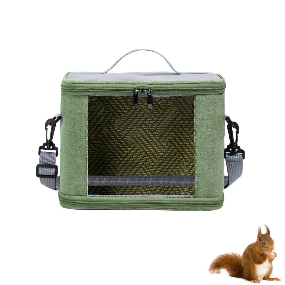 Portable Pet Carrier, Breathable Small Pet Travel Bag with Clear Window & Adjustable Strap for Hamster Guinea Pig Rabbits Chinchillas Squirrel Lizard Sugar Glider