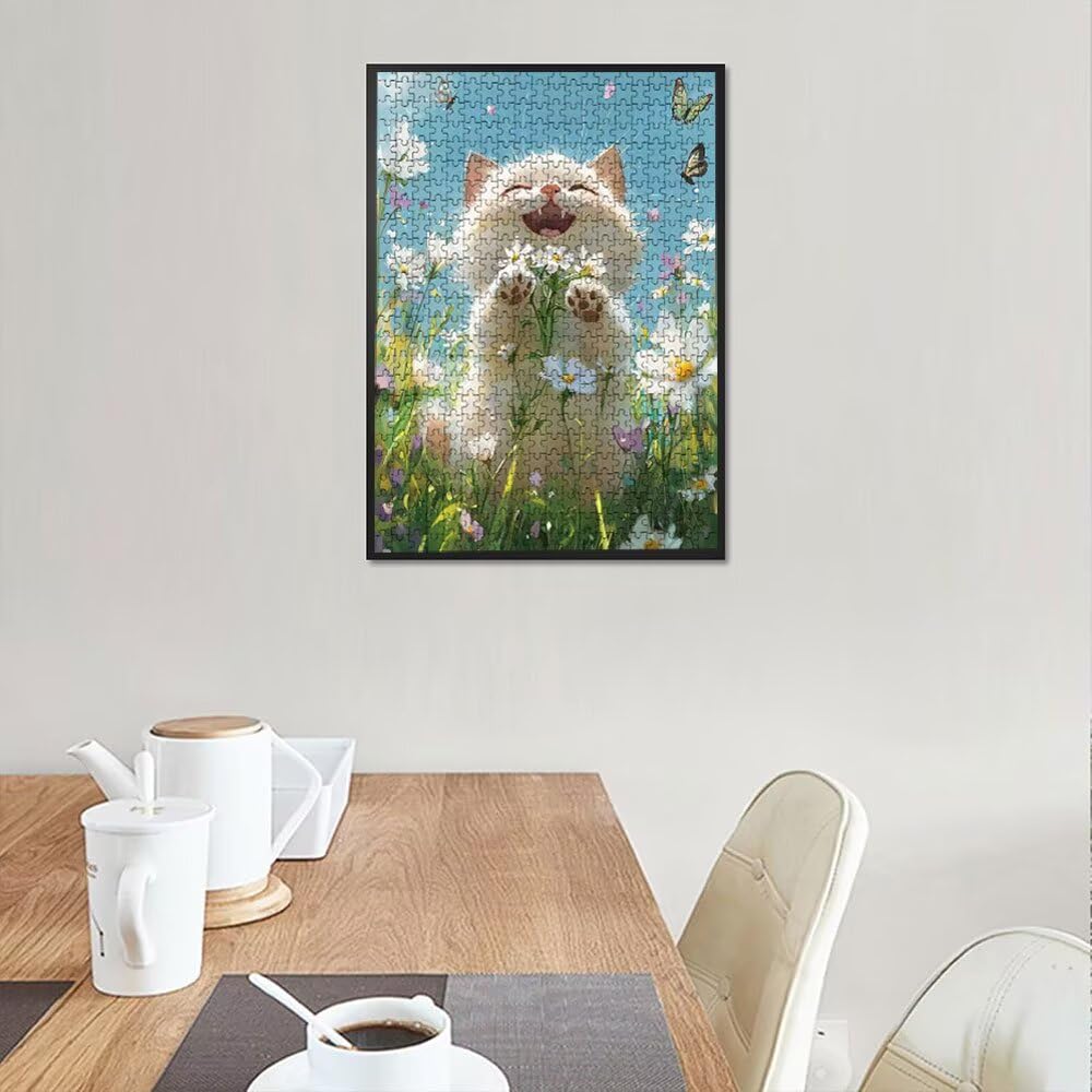 Katze Weiß Puzzle 4000 Teile, Klassische Puzzles, Geschicklichkeitsspiel Puzzle für Erwachsene, Puzzlespiele für Die Ganze Familie, Mit Schöner Verpackung, Dekoration Puzzles DX0YL3-628