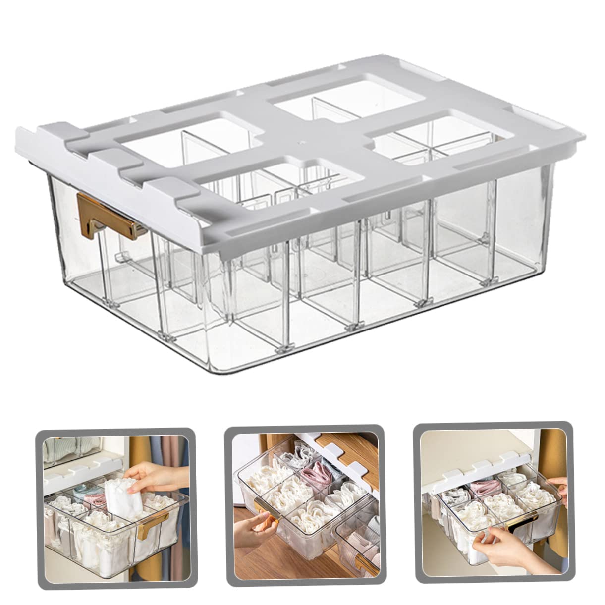 Alipis Scatola Organizer per Armadio Multi-griglia Coperchio Pet 6330