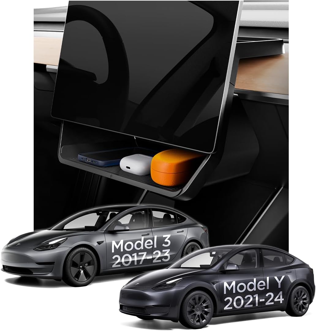 Under Screen Storage Organizer for Tesla Model Y (2020-2024) & Model 3 (2017-2023) [Not Compatible with Model Y Juniper 2025/26 & Model 3 Highland 2024/25]