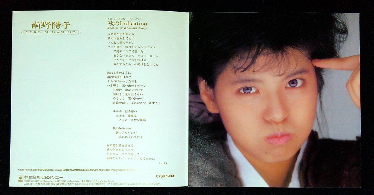 Amazon.co.jp: EP盤南野陽子秋のIndicationひとつ前の赤い糸46 女性