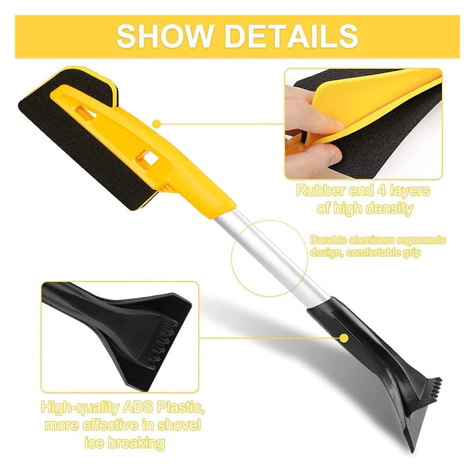 XMING Scraper e Pennello Automobile, raschietti di Ghiaccio for Il Parabrezza Automobile, Raschietto di Ghiaccio della Finestra Automobile, Pala della rimozione della Neve Automobile
