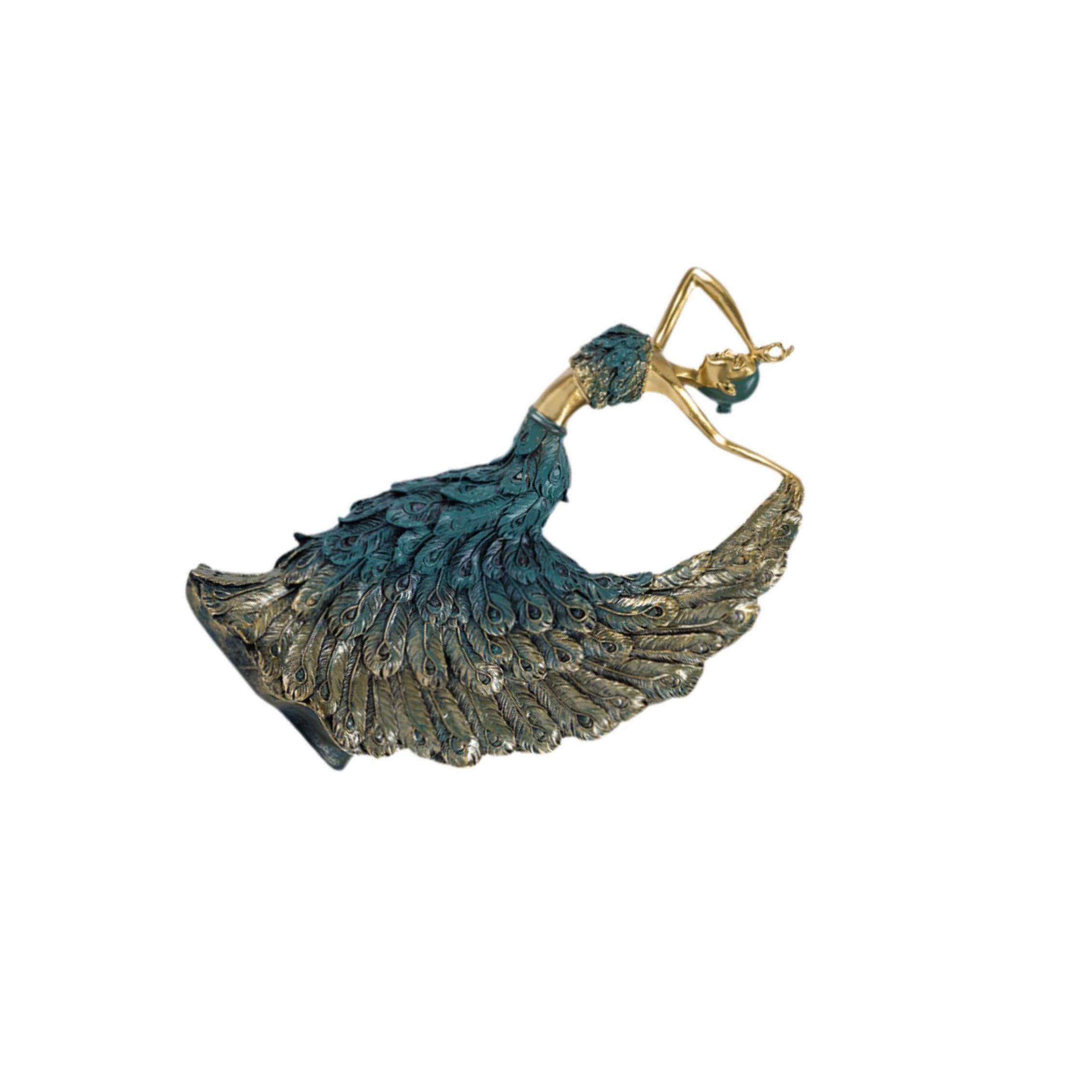 TWISAXC Handcrafted Peacock Dancer Statue Colorful And Graceful Home Decor Accent Wedding Birthday Desktop Decorations Bookshelf