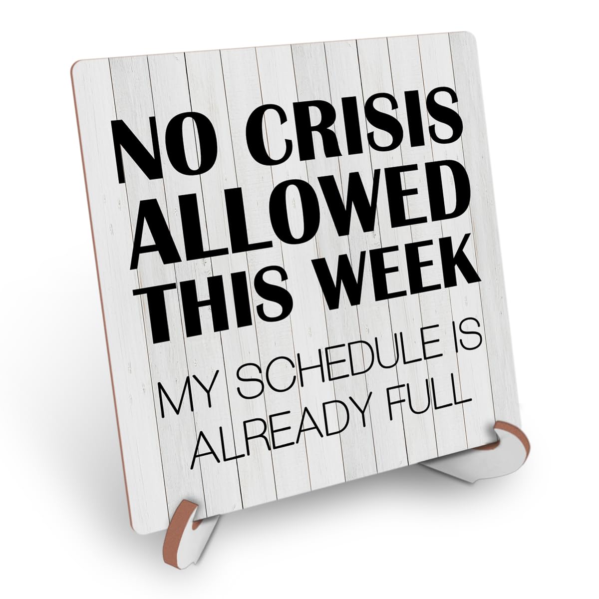 Rustic Humor Wood Sign with Saying Desk Decor Funny Office Decor Sign Cubicle Decor Country Plaque with Wooden Stand 3.9 x 3.9 inches Multi78