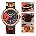 BOBO BIRD Men's Colorful Wooden Watches Analog Quartz Date Display Wood Watch Handmade Luxury Casual Wristwatch with Gifts Box for Men