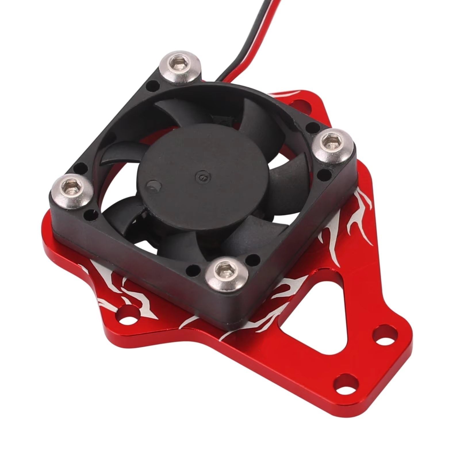 RC Accesorio del Coche Compatible con TRX4 ESC Interruptor De Encendido Y Gatillo De Arranque Fácil con Ventilador De Refrigeración 1/10 RC Crawler Accesorios De Piezas De Actualización(Red)