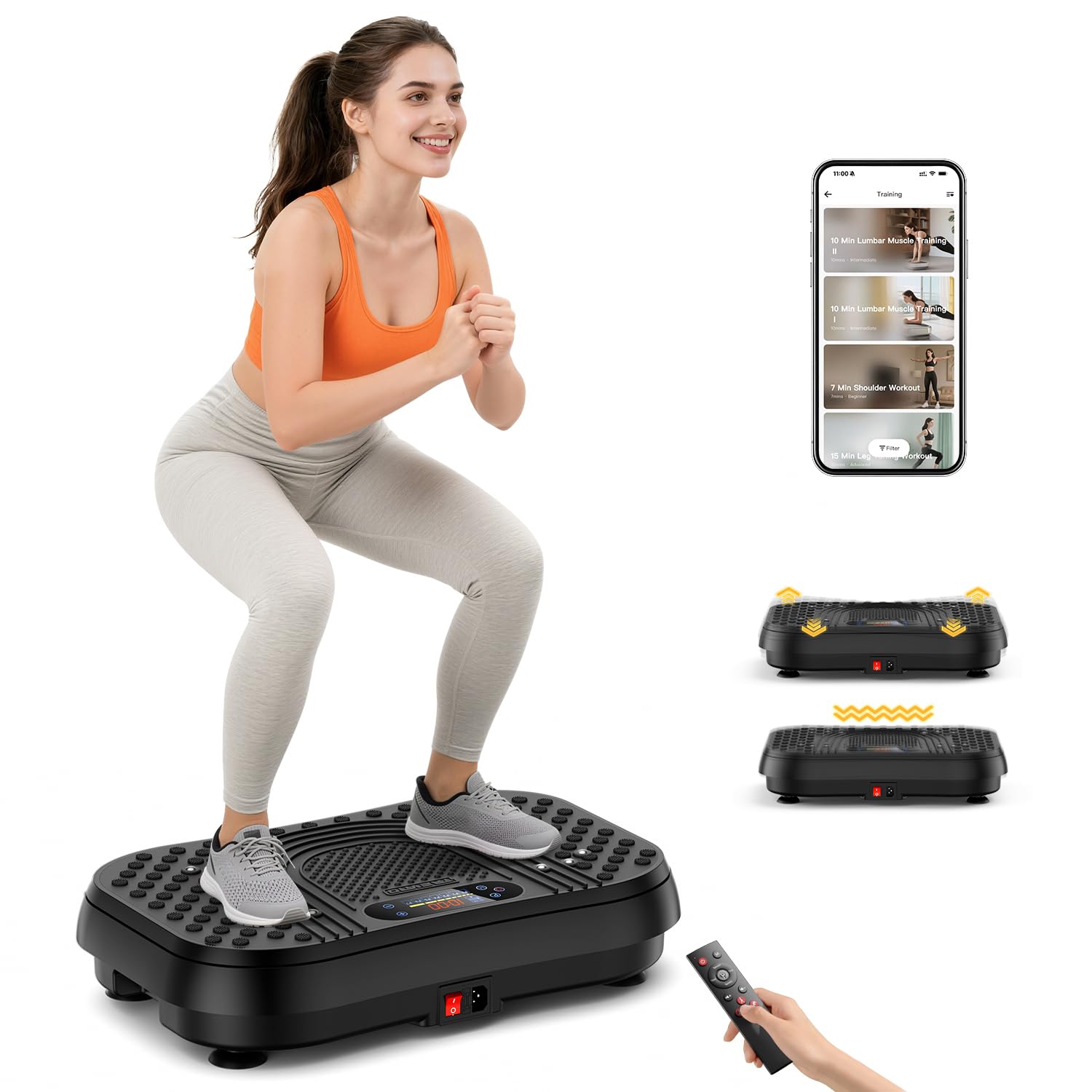 Taevno 3D Dual Motor Vibration Plate Exercise Machine with APP Control