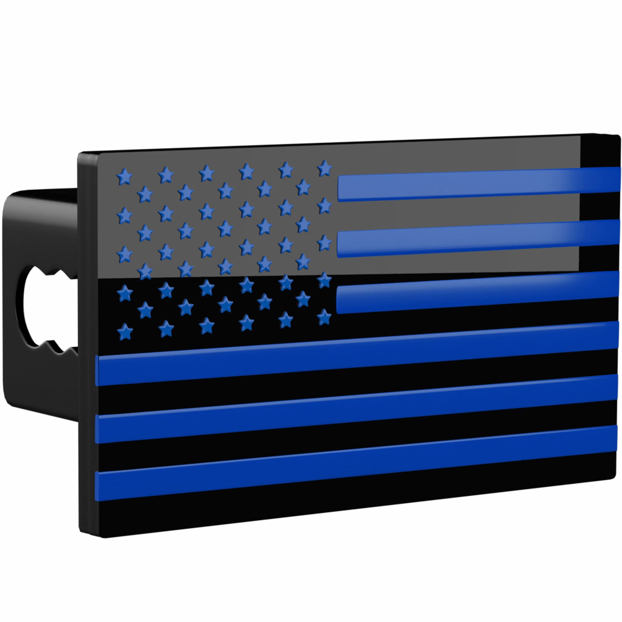 eVerHITCHUSA Black Blue Flag Metal Hitch Cover Fits 2" Receiver