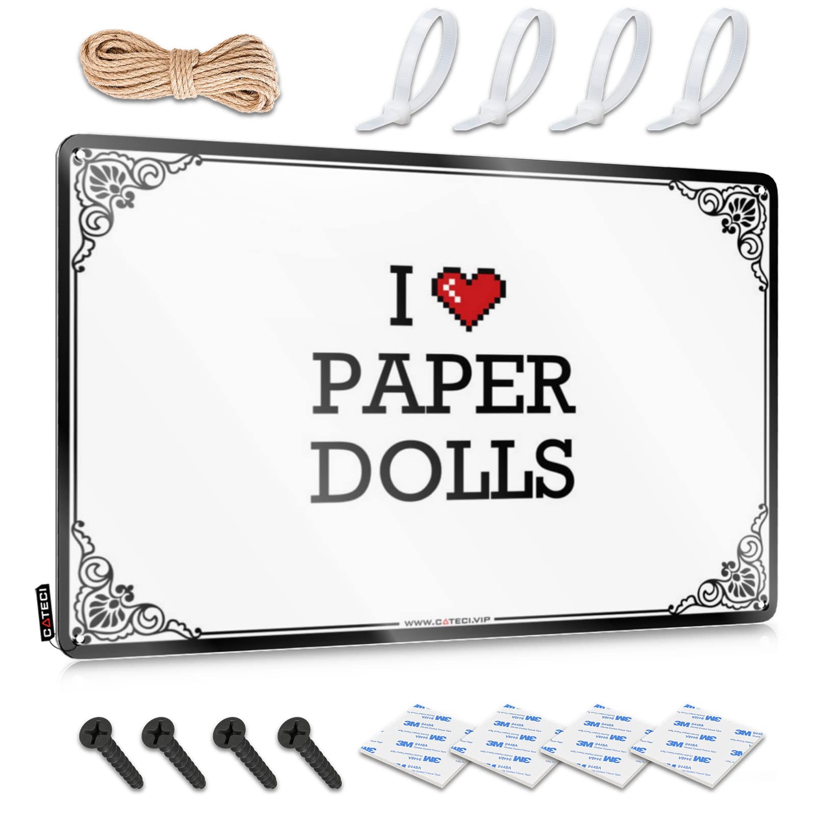 Hippie Retro Wall Decor, Vintage Bathroom Decor Designer I Love Paper Dolls | Farmhouse Cottage Decor(30X40CM)