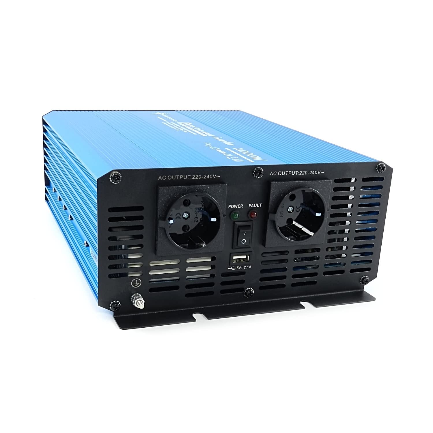 solartronics Spannungswandler TS2000 24V 2000/4000 Watt Reiner Sinus blau Solar Inverter Wechselrichter Umrichter USB AC Steckdose