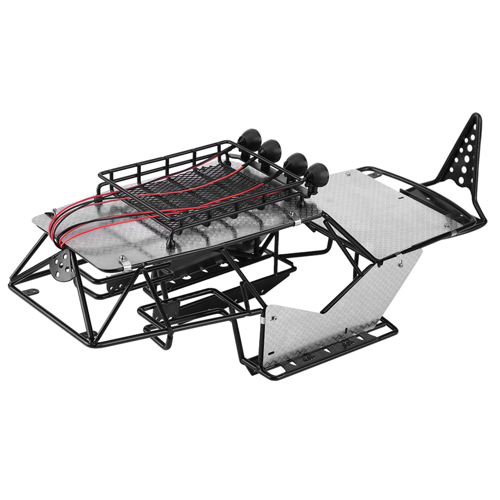 RiToEasysports Metalowa Rama do Samochodu RC, z płytą ochronną i Specjalnym Kształtem, do Samochodu Gąsienicowego RC Axial Wraith AX90018 90020 w Skali 1/10