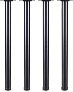 LCSDLHLSY 40Incn Metal Table Legs,Modern Desk Leg,DIY Coffee Desk, Dining Desk,Bar Support Feet，Side Table,Adjustable Round Furniture Legs Set of 4(Black).